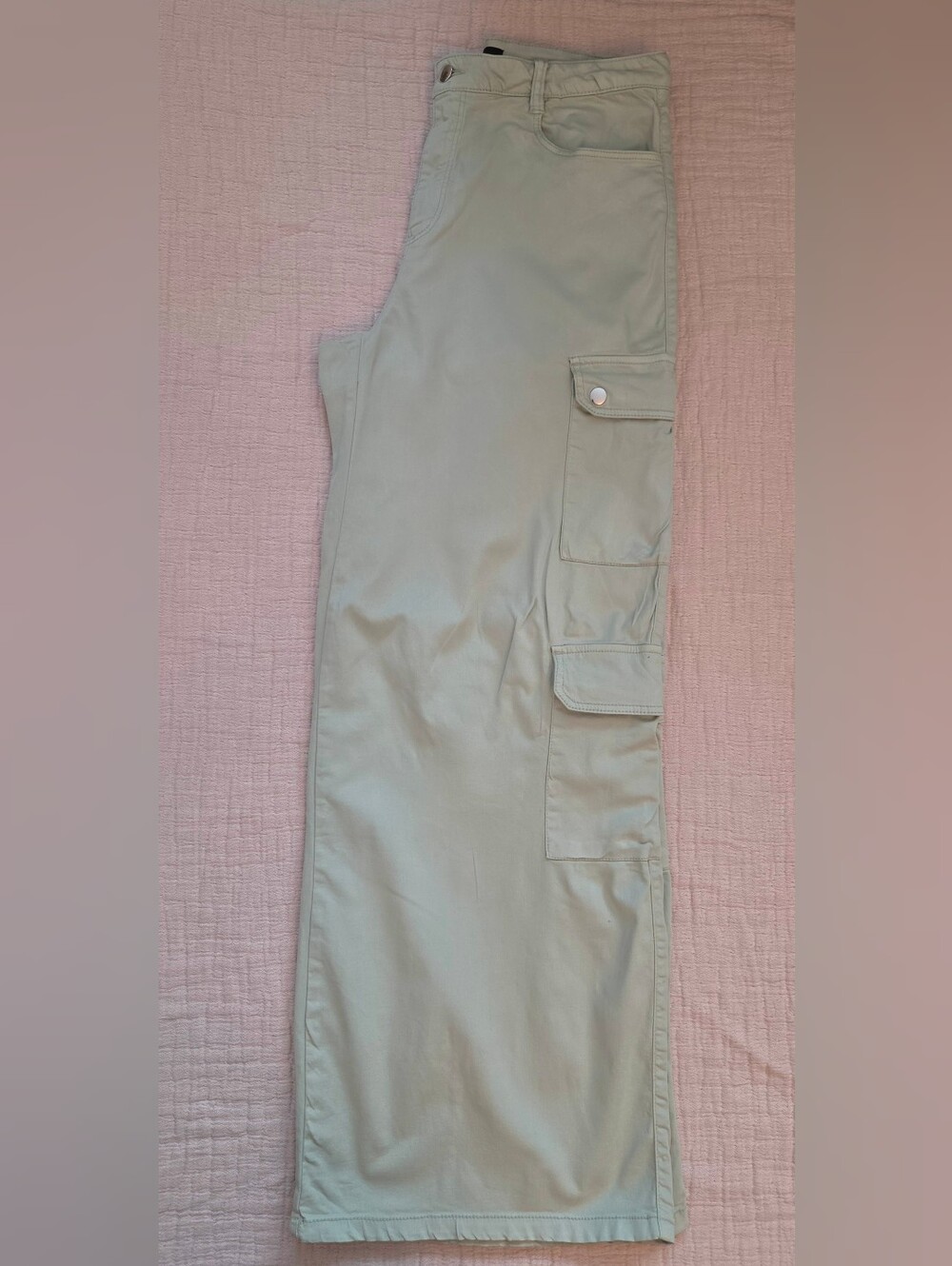 Wide Leg Cargo Jumpsuit in Sage Green